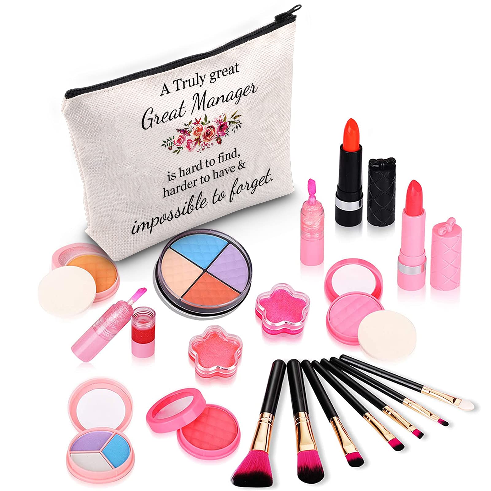 ZJXHPO Manager Appreciation Gifts - Nurse & Coworker Retirement Gift Set with Makeup Bag - 'A Truly Great Manager Is Hard to Find' - Perfect for Office Celebrations, Boss's Day & Employee Recognition