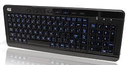 Adesso 3-Color Backlit USB Wired Compact Multimedia Keyboard for Gaming, Office & Home Use - Slim Design with Quiet Keys for PC, Laptop & Desktop Computers