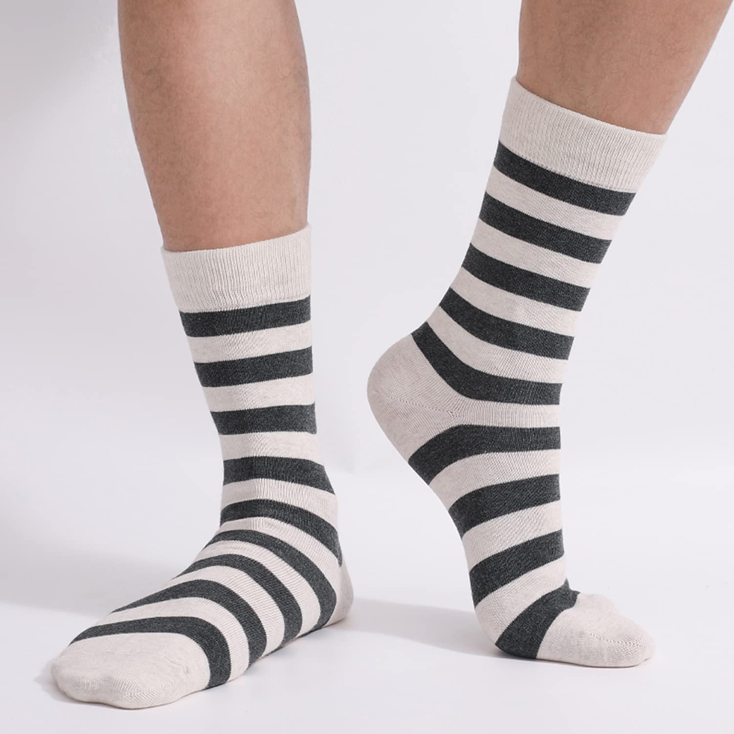 DRASEX Men's Colorful Cotton Crew Dress Socks - Funky Patterned Casual Socks for Work, Office & Daily Wear
