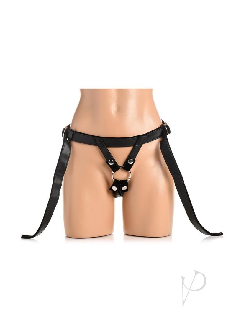 Premium Black Velvet Strap-On Harness for Women - Comfortable & Adjustable for Bedroom Pleasure & Intimate Moments