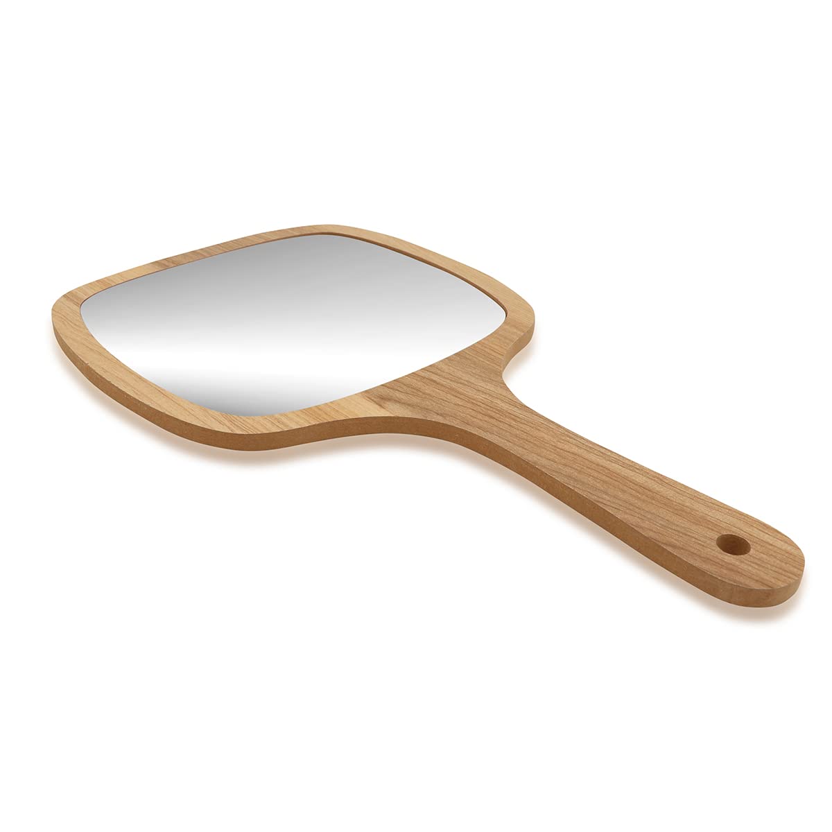 Victor Enterprises Wooden Handheld Beauty Makeup Mirror Set of 2 - Round 10.5 Inch & Square 12 Inch - Hand Mirror, Salon Mirror, Dressing Table Mirror, Shaving Mirror, Travel Mirror, Framed, Wall Mountable - Perfect for Home, Salon, Bathroom & Travel Use