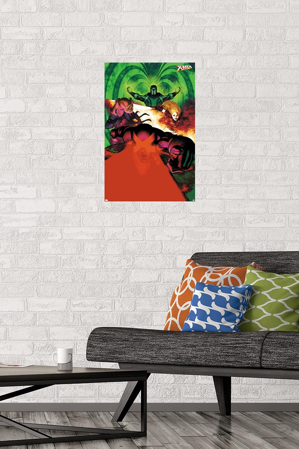 Marvel Comics X-Men Wall Poster Set - Emma Frost, Magneto, Magik & Cyclops Premium Art Print (22.4x14.7 inches) with Mounting Bundle | Perfect for Comic Book Rooms, Game Theaters & Superhero Bedroom Decor