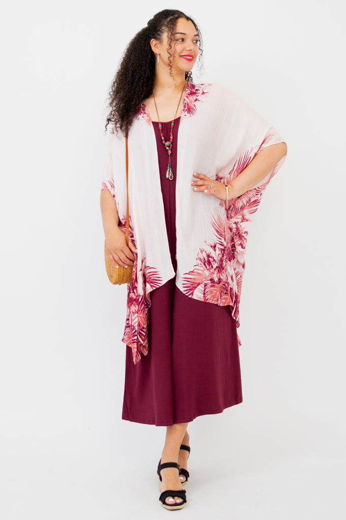 Joanna Jumpsuit - Women's Burgundy Linen Bamboo Romper | Comfortable & Stylish for Summer Outings, Beach Vacations & Casual Wear
