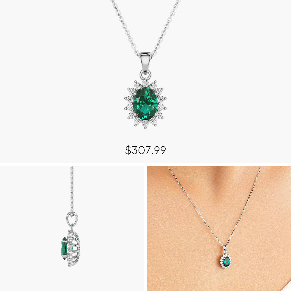 Msblue Jewelry Mystery Box - Genuine Emerald Necklace Set for Women, Elegant Green Gemstone Pendant with 18K Gold Plated Chain | Perfect Gift for Birthday, Anniversary & Special Occasions