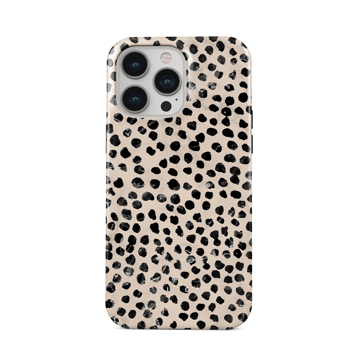BURGA iPhone 15 Pro Max Case - Trendy Cute Aesthetic Hard Shell Protective Cover with Polka Dot Pattern for Apple iPhone 15 Pro Max - Perfect for Women & Men - Ideal for Everyday Use, Work, and Travel Protection