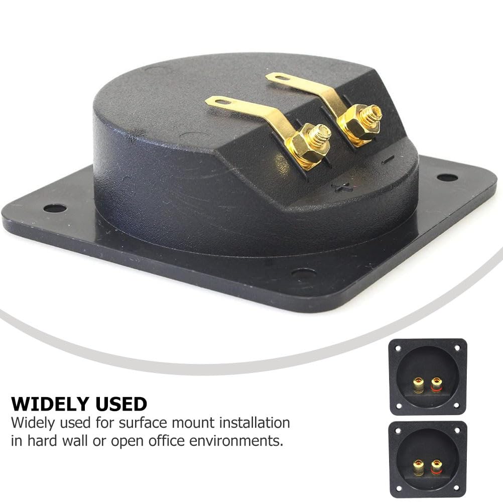 2Pcs ABS Speaker Terminal Box - Subwoofer & Speaker Junction Cup with Screw Connectors for Secure Cable Connection - Perfect for Home Theater, Car Audio & DIY Speaker Projects