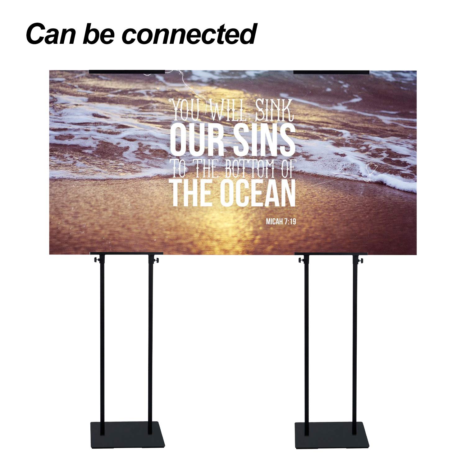 Heavy Duty Adjustable Poster Stand with Non-Slip Base - 78 Inch Double Sided Floor Banner Display Stand for Trade Shows, Retail Stores & Events - Ideal for Foam Boards, Signs & Advertising Displays