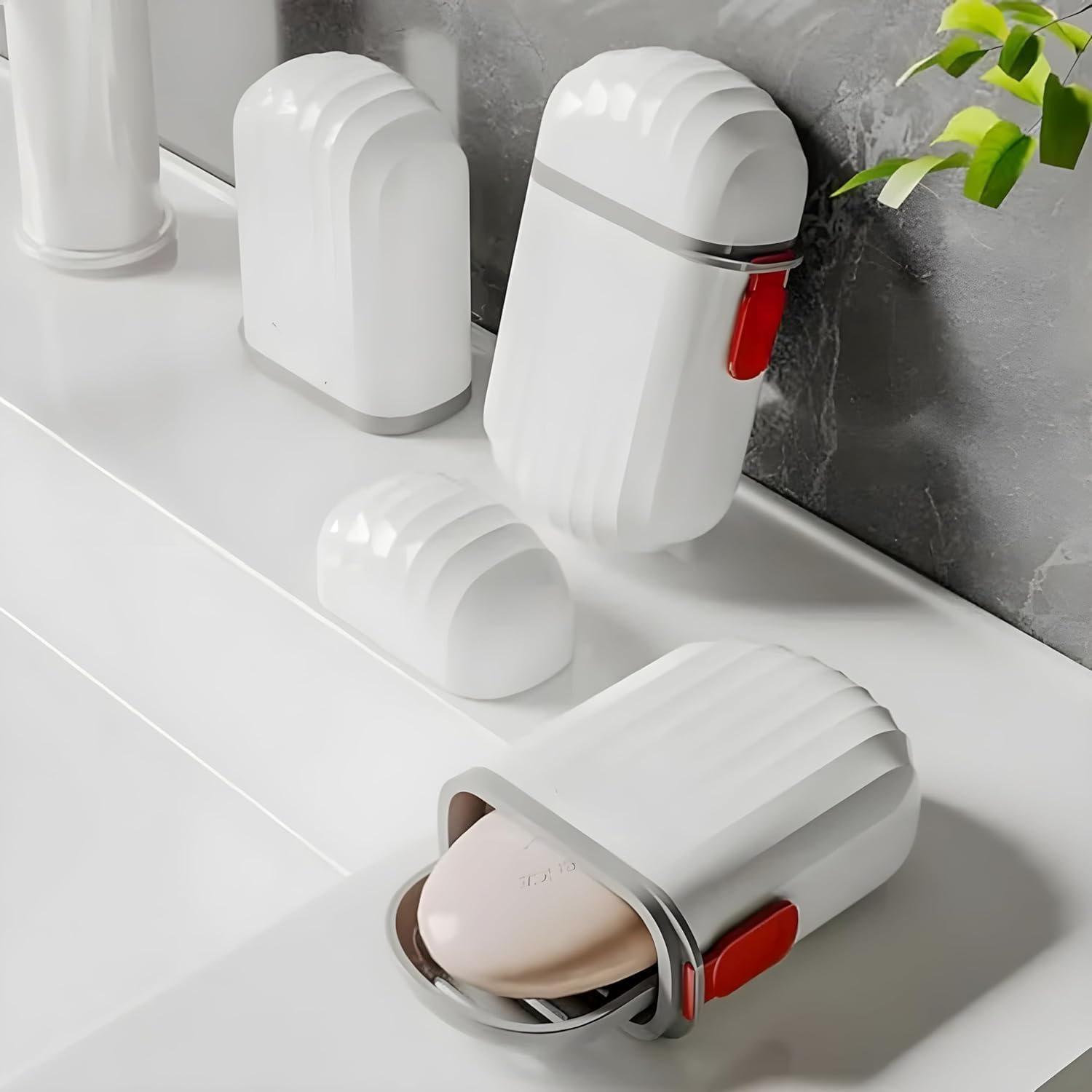 Claiez 2 Pack Portable Travel Soap Holder - Compact Plastic Soap Dish for Camping, Hiking & Home Use - Durable Waterproof Soap Case - Perfect Travel Accessory for Backpacking, Gym & Hotel Stays (White)