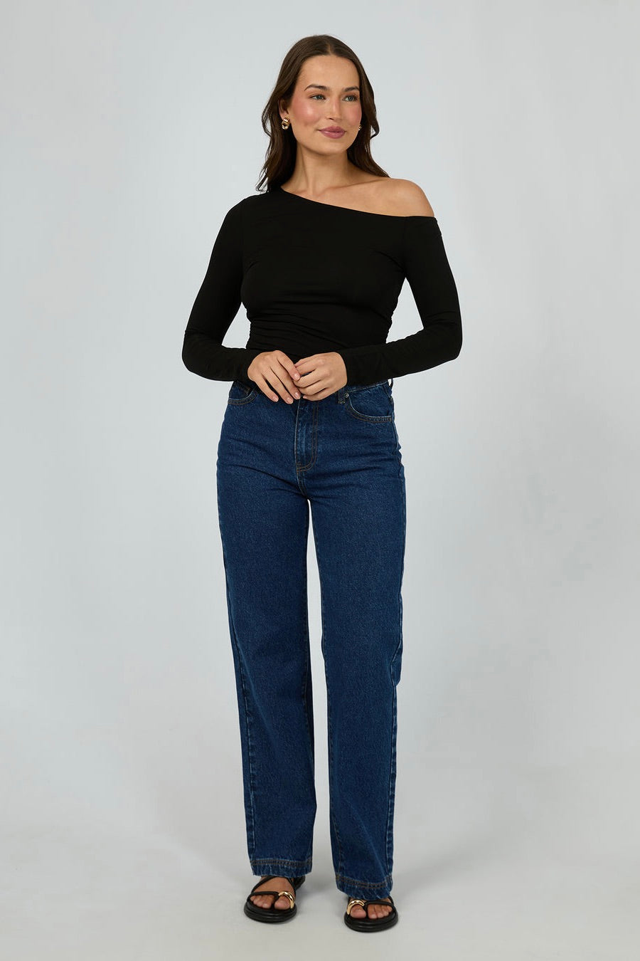 Evie Black Ruched Off Shoulder Long Sleeve Top for Women | Elegant Party & Date Night Outfit | Perfect for Evening Events, Cocktail Parties & Special Occasions