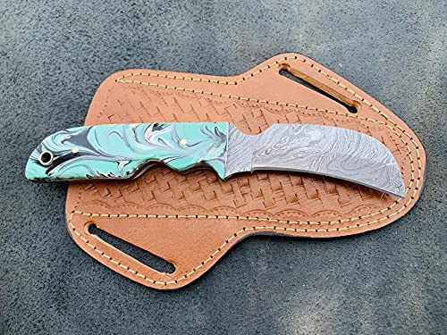 Premium Handmade Damascus Steel Hawkbill Knife - High-Quality Custom Blade for Outdoor, Hunting, and Survival Use