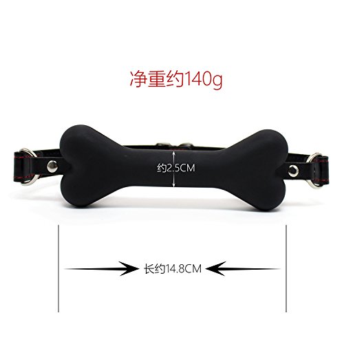 Premium Black Silicone Bone Gag for BDSM & Adult Play - Comfortable, Safe Dog Slave Roleplay Toy for Couples & BDSM Enthusiasts - Perfect for Bondage, Fetish Parties & Spicing Up Your Sex Life