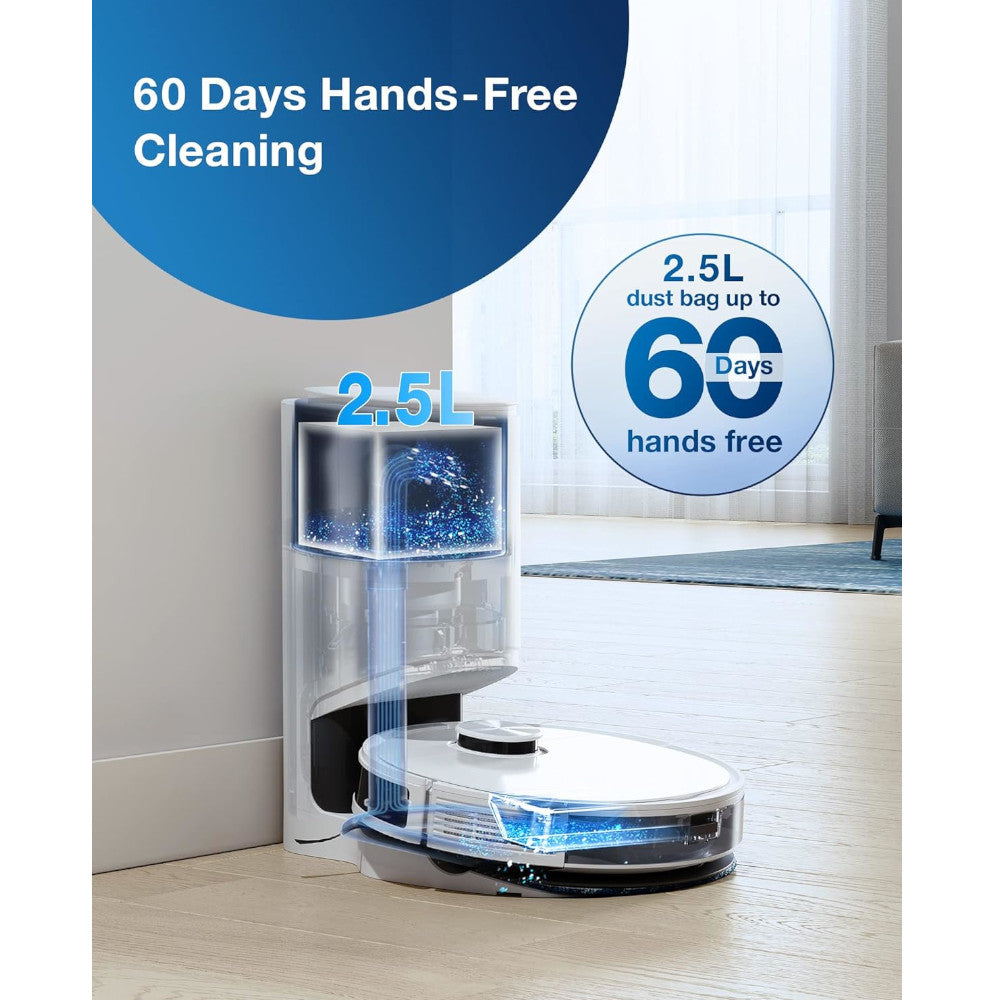 ECOVACS DEEBOT N10 Plus Robot Vacuum and Mop Combo with Auto Empty Station - Smart Cleaning for Hardwood Floors & Carpets - Factory Certified with Home Essentials Warranty