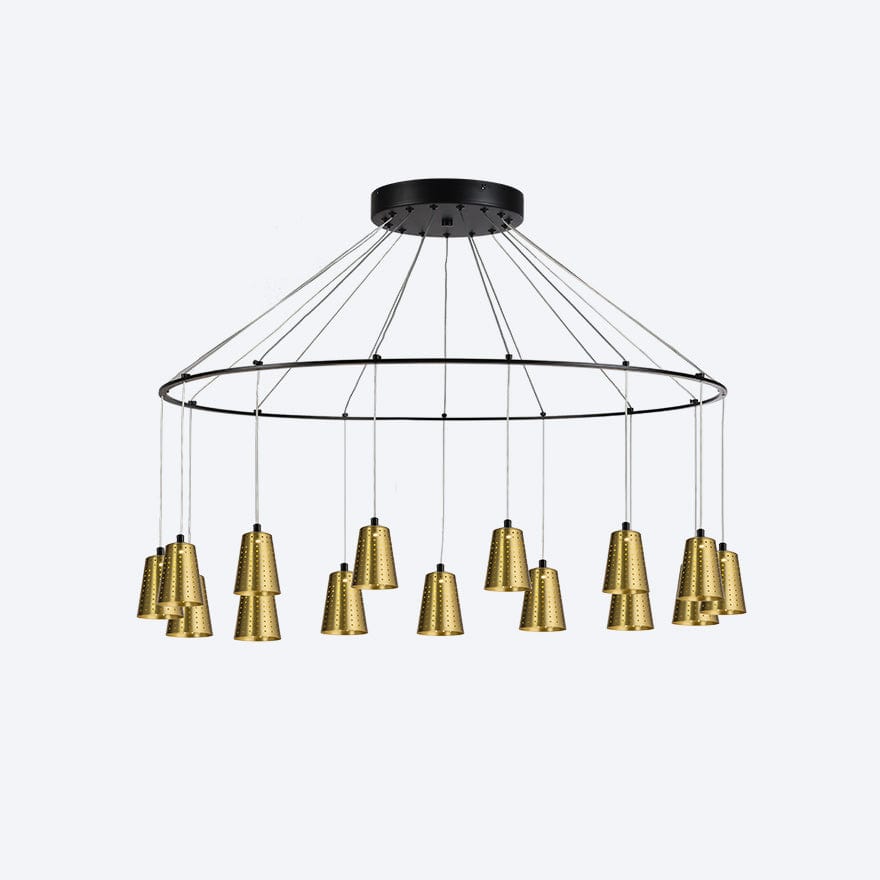 ZORO Round 15 LED Pendant Light with Yosh Shade - Dimmable Modern Ceiling Fixture for Dining Room, Kitchen Island & Bedroom Lighting