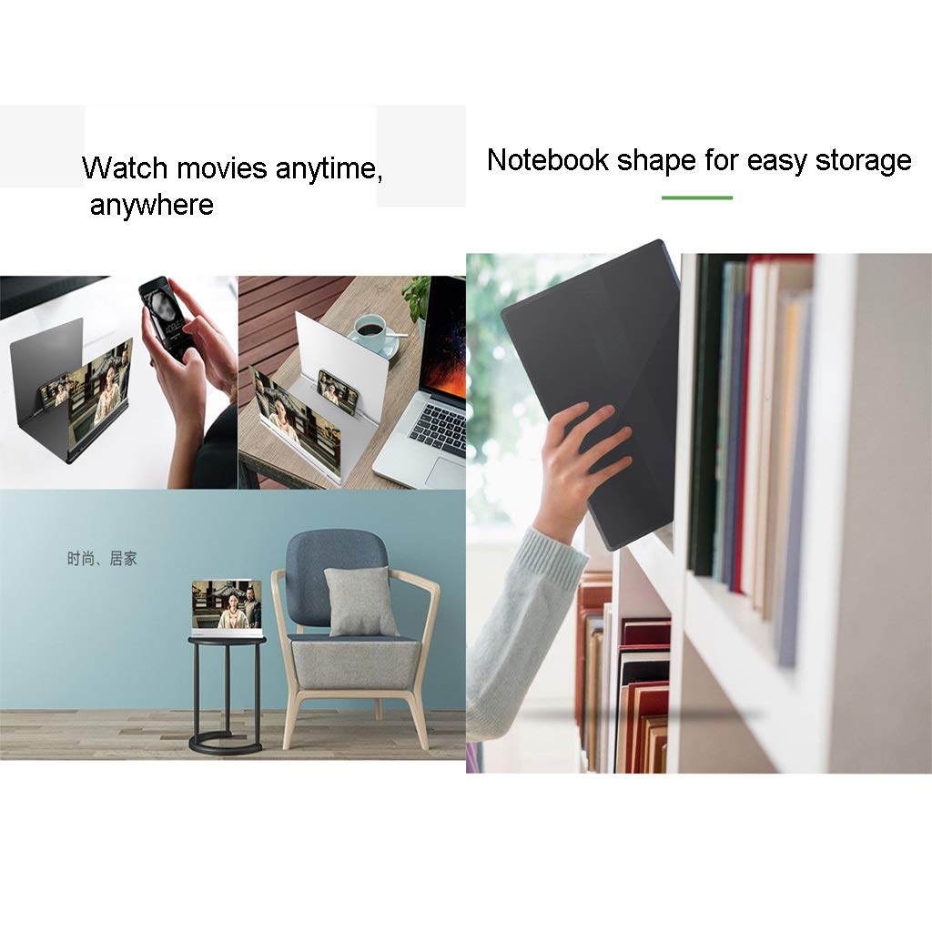 Foldable Phone Screen Amplifier - 20 Inch Portable Smartphone Projector for Movies & Videos | Universal Compatibility with All Phones | Home Theater & Outdoor Entertainment (White)