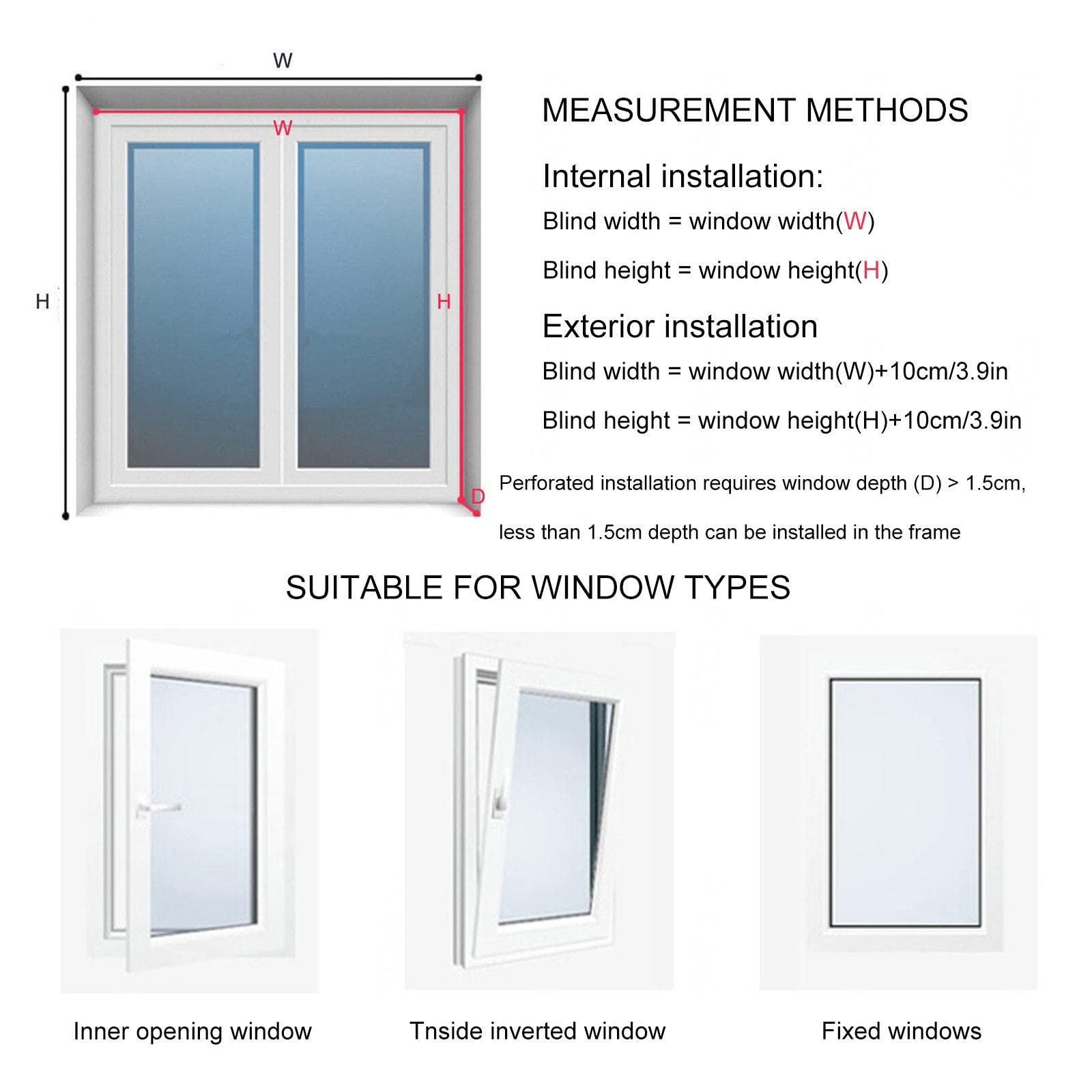 Blackout Honeycomb Cellular Shades - No Drilling Installation, White Insulated Pleated Blinds for Windows & Doors (43.3