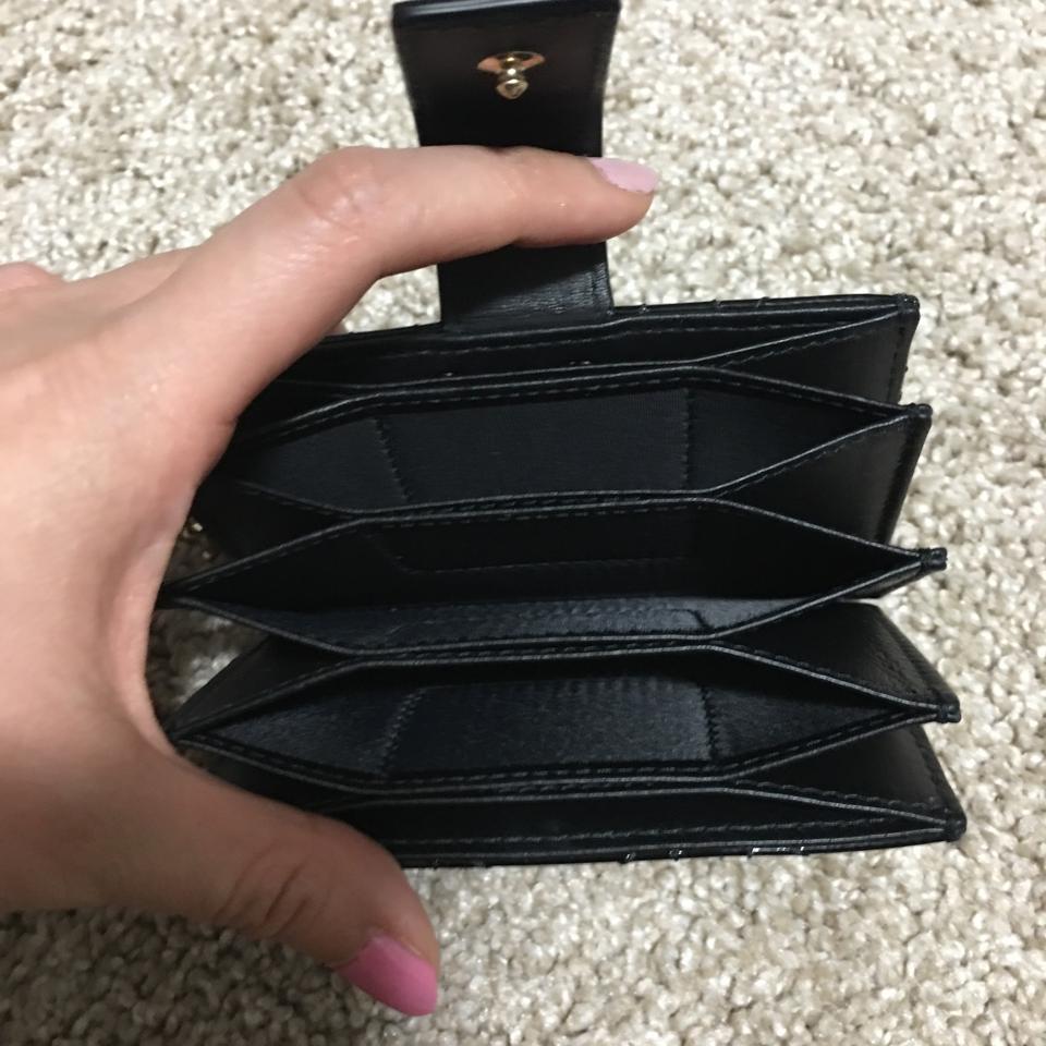 Dior Lady Calfskin Leather Card Holder Wallet - Black Luxury Women's Fashion Accessory for Everyday Use & Gift Giving