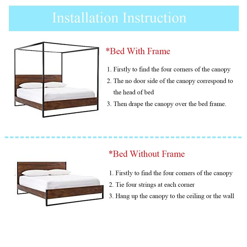 Twin Size Canopy Bed Curtains - 4 Corner Bed Canopy for Girls & Adults, White Bedroom Decor | Perfect for Princess Rooms, Boho Chic Style & Romantic Bedroom Makeovers