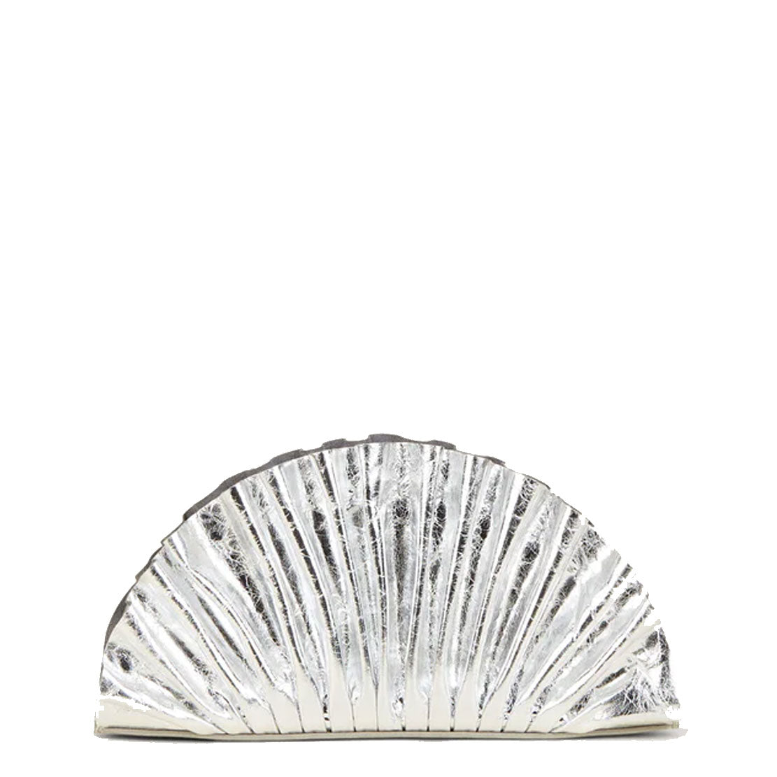 Nala Stylish Silver Fan Clutch Purse - Elegant Evening Bag for Parties, Weddings & Special Occasions