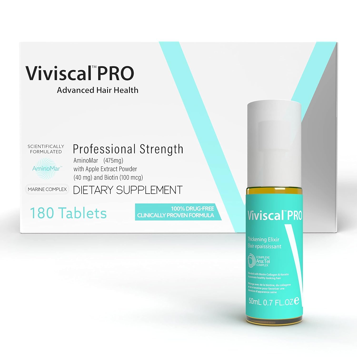 Clinically Proven Hair Growth Supplement for Women - 180 Tablets + Serum for Thicker, Stronger Hair | Reduce Hair Loss & Boost Volume | Perfect for Thinning Hair, Postpartum Recovery & Styling Damage