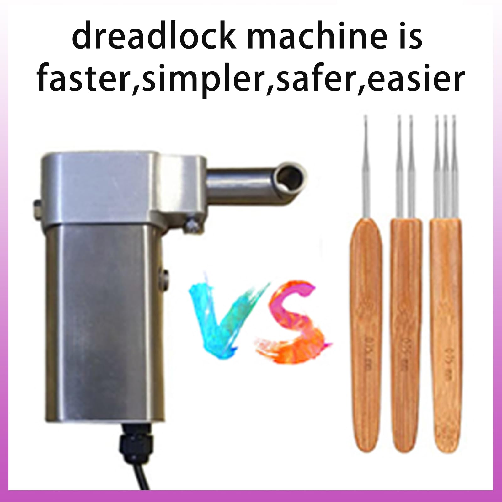 Electric Dreadlock Maker Machine for Instant Locs - 0.55in Tube Head for Professional Salon & Home Hair Styling - Perfect for Natural Hair, Braiding, and African American Hairstyles