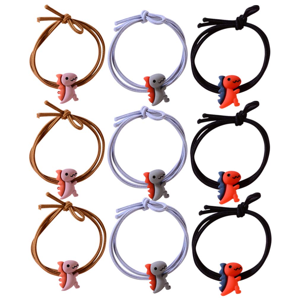 NUOBESTY 20pcs Cute Dinosaur Hair Ties - Cartoon Animal Hair Bands for Women & Girls, Soft Ponytail Holders & Hair Accessories for School, Work, Sports & Daily Use