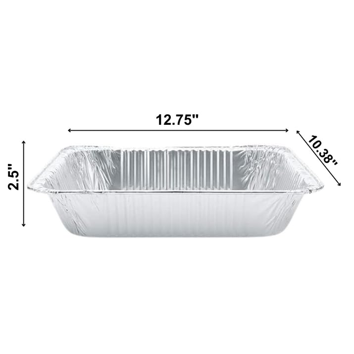 500 Pack 9 x 13 Inch Deep Half Size Disposable Aluminum Pans - Heavy Duty Baking Pans for Thanksgiving, Roasting, Meal Prep & Food Storage - Perfect for Casseroles, Lasagna, Turkey & Holiday Cooking