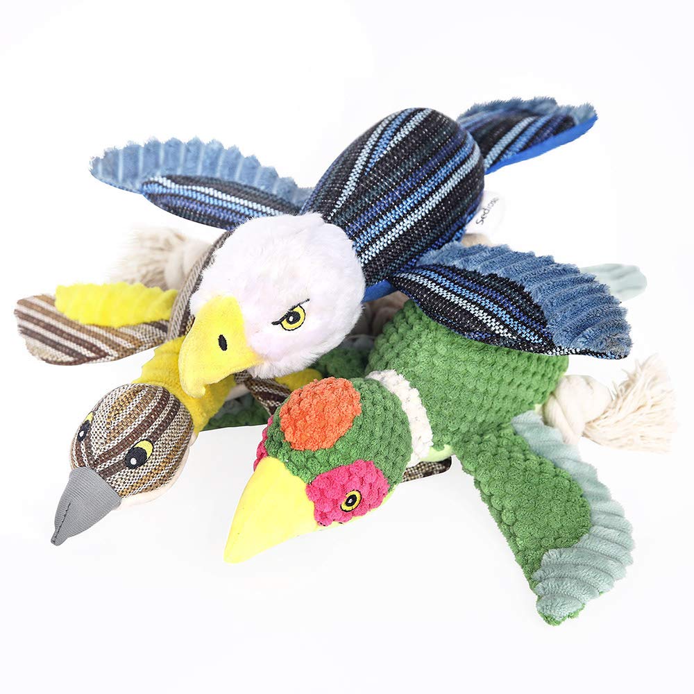 Sedioso Dog Toys - Cute Plush Animal Squeaky Dog Toys Set with Crinkle Paper, Durable Chew Toys for Puppies, Small, Medium & Large Dogs - Perfect for Playtime, Training & Teething Relief