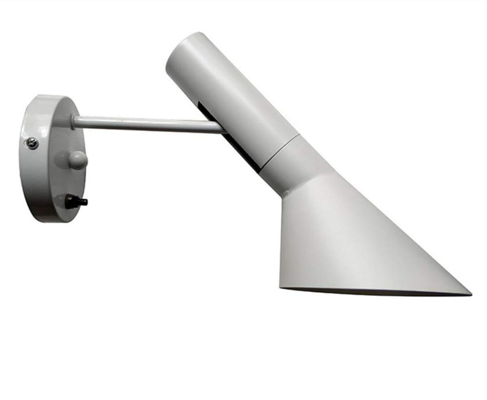 Modern Minimalist Nordic White Adjustable Wall Sconce - 1 Light Wall Lamp Fixture with Angle Head for Living Room, Bedroom, Corridor, Porch | Indoor & Outdoor Wall Mounted Lighting for Home, Office, Restaurant Decor