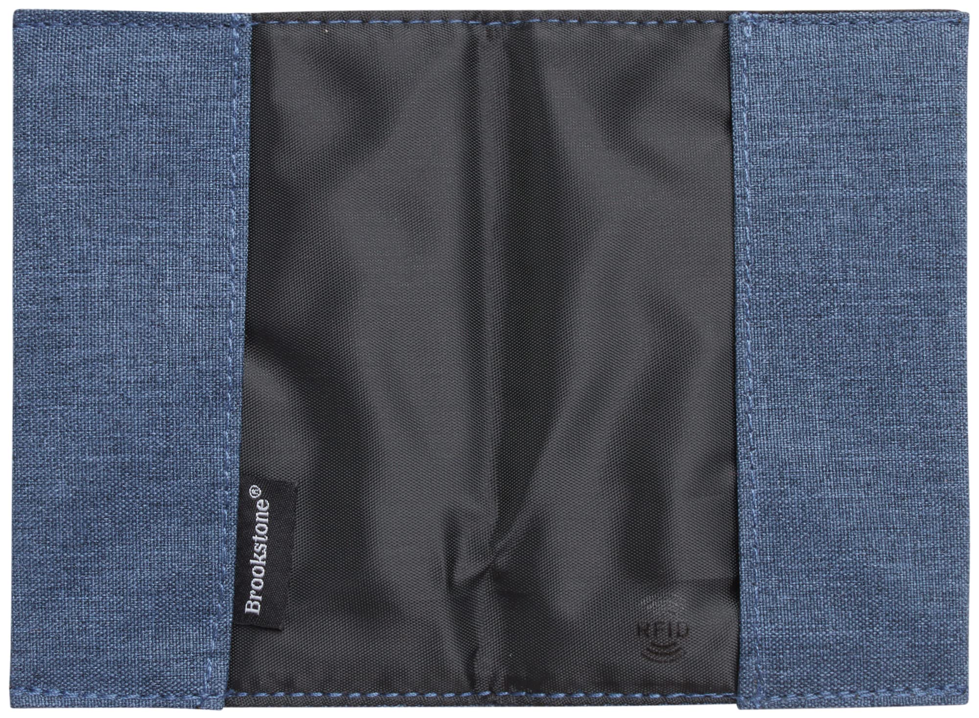 Brookstone RFID Blocking Passport Holder - Anti-Theft Travel Document Organizer for Airplane, Train & Bus Trips | Secure Blue Passport Cover Case for International Vacations & Business Travel