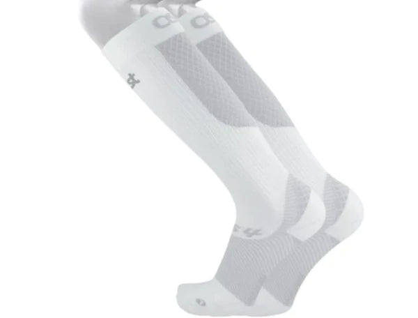 FS4+ Compression Bracing Socks - White for Men & Women - Support for Running, Sports & Recovery - Best for Athletes & Active Lifestyles