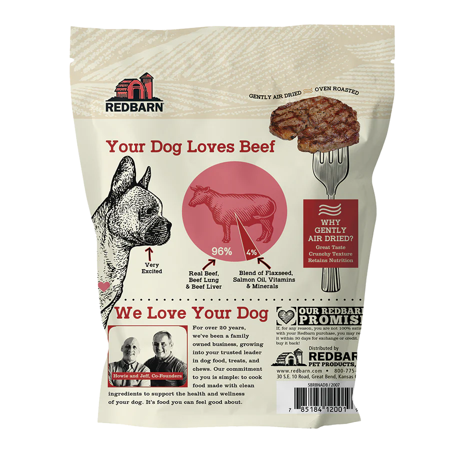 Redbarn Air-Dried Beef Recipe Dog Food - Grain-Free, High-Protein, Natural Dog Treats for Training, Rewards & Healthy Snacking