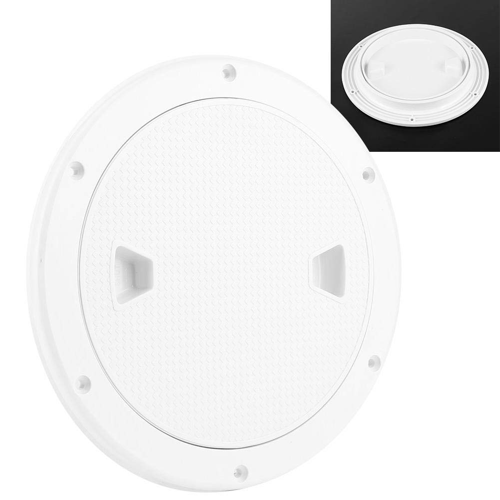 9.84 Inch White Circular Non-Slip Boat Deck Hatch with Detachable Cover - Anti-Slip Inspection Hatch Replacement for Marine & Boating Use - Ideal for Deck Access, Maintenance & Waterproofing