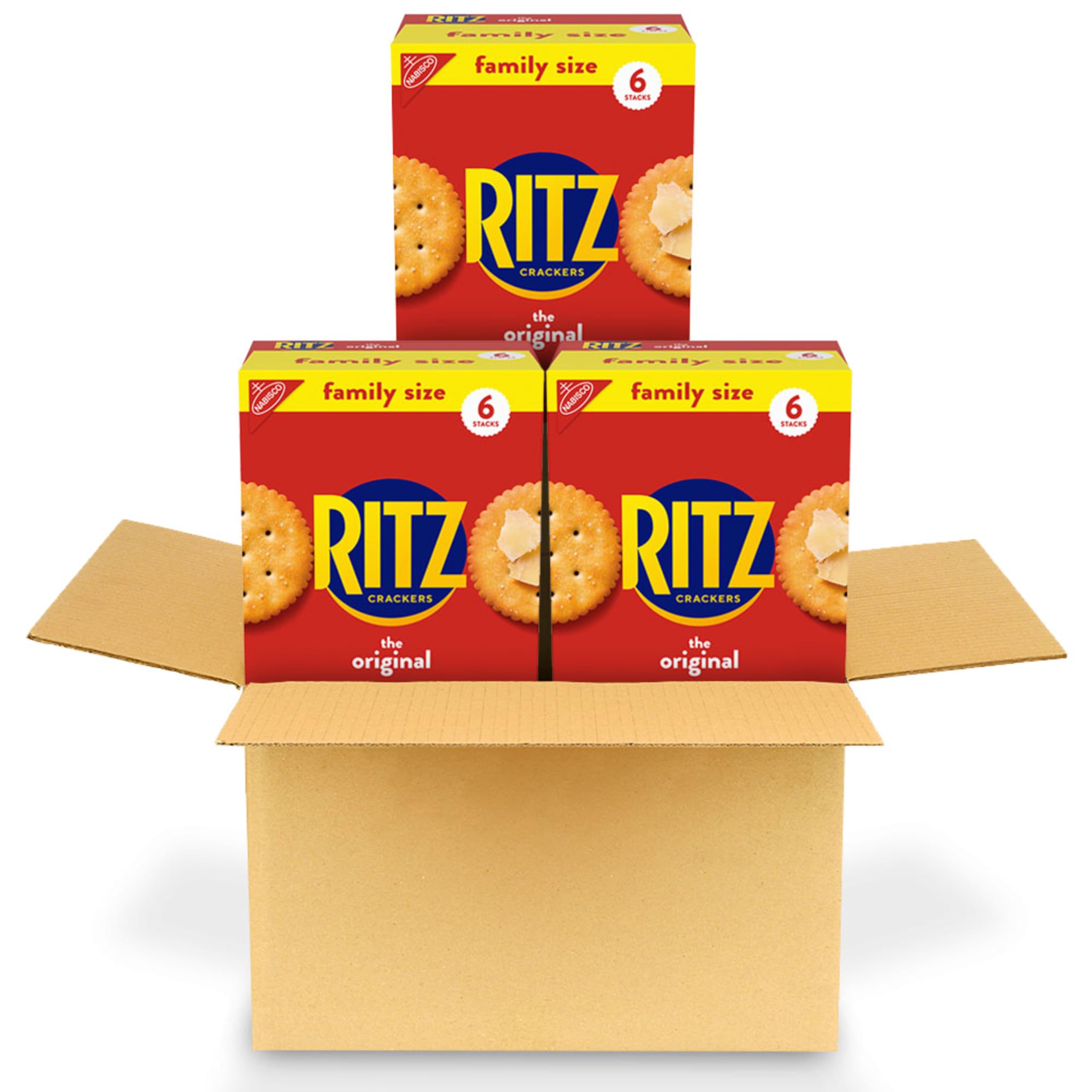 RITZ Original Crackers - Family Size Bulk Pack (3 Boxes) | Crunchy Snacks for Kids & Adults | Perfect for Lunchboxes, Parties & On-the-Go Snacking