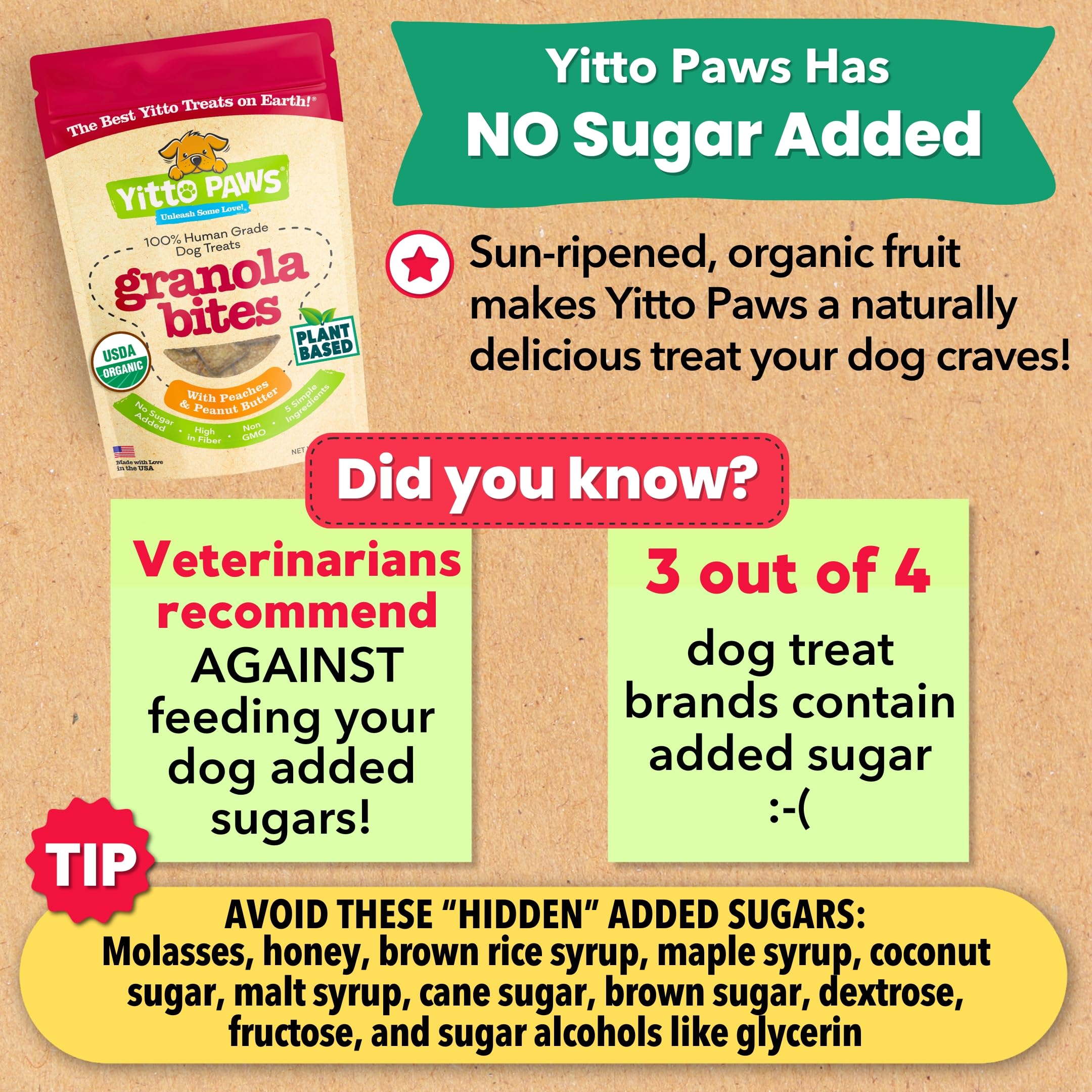 Organic Crunchy Peanut Butter Dog Treats with Peach & Oats - All Natural, Vegan, Low Calorie Training Biscuits for Dogs - USA Made, Human-Grade, No Sugar Added - Perfect for Training, Rewards & Healthy Snacking