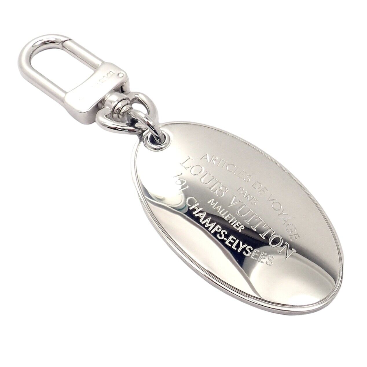 Authentic Louis Vuitton LV Stainless Steel Luggage Tag & Key Chain - Luxury Travel Accessory for Bags, Suitcases & Keys | Model CK 1100 | Perfect for Travelers & Fashion Enthusiasts