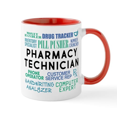 White/Red Inside - Pharmacy Technician Word Cloud