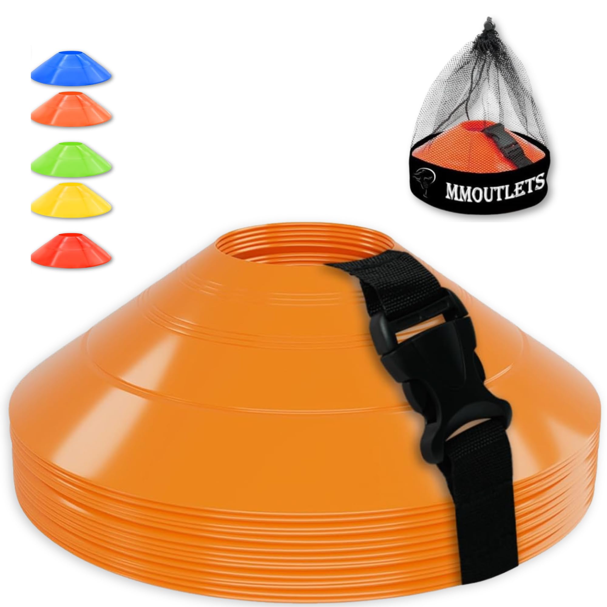 60/40/20 Pack Pro-Grade Soccer Training Cones Set - Durable Agility Cones with Carry Bag & Strap Holder for Football, Basketball, Sports Drills - Perfect for Coaches, Athletes & Kids Outdoor Training Sessions