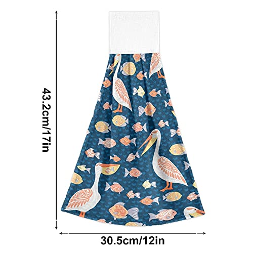 Premium Hanging Kitchen Towel with Loop - Soft Microfiber Coral Velvet Absorbent Dish Towel for Kitchen & Bathroom | Tropical Bird Design, Perfect for Summer Decor, Dish Drying & Hand Wiping