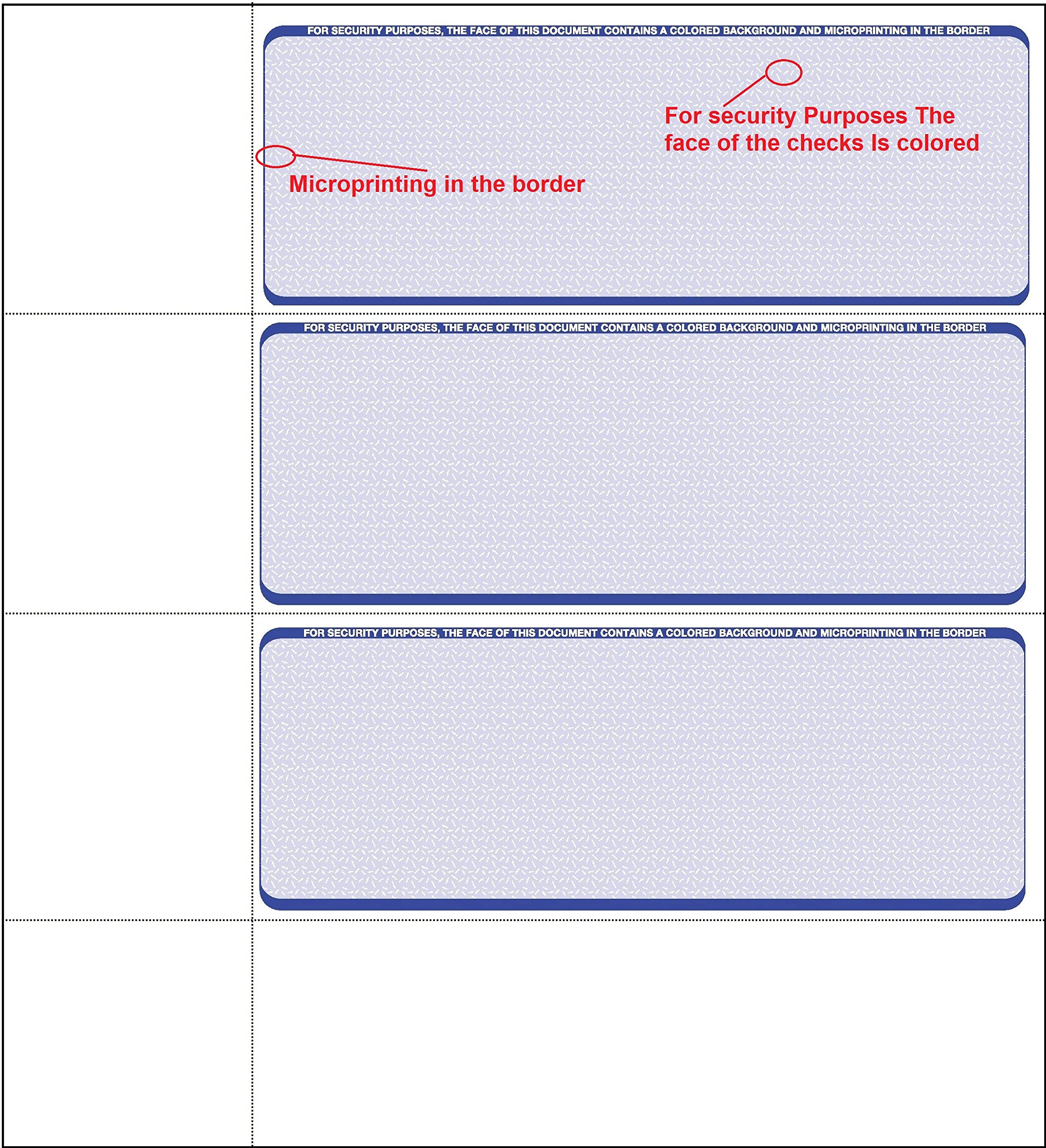 Blank Personal Wallet Checks 3 per Page - Compatible with Versa Check, QuickBooks & Quicken - Laser Printer Checks (100 Sheets/300 Checks, Blue Diamond) for Home Office & Small Business Accounting