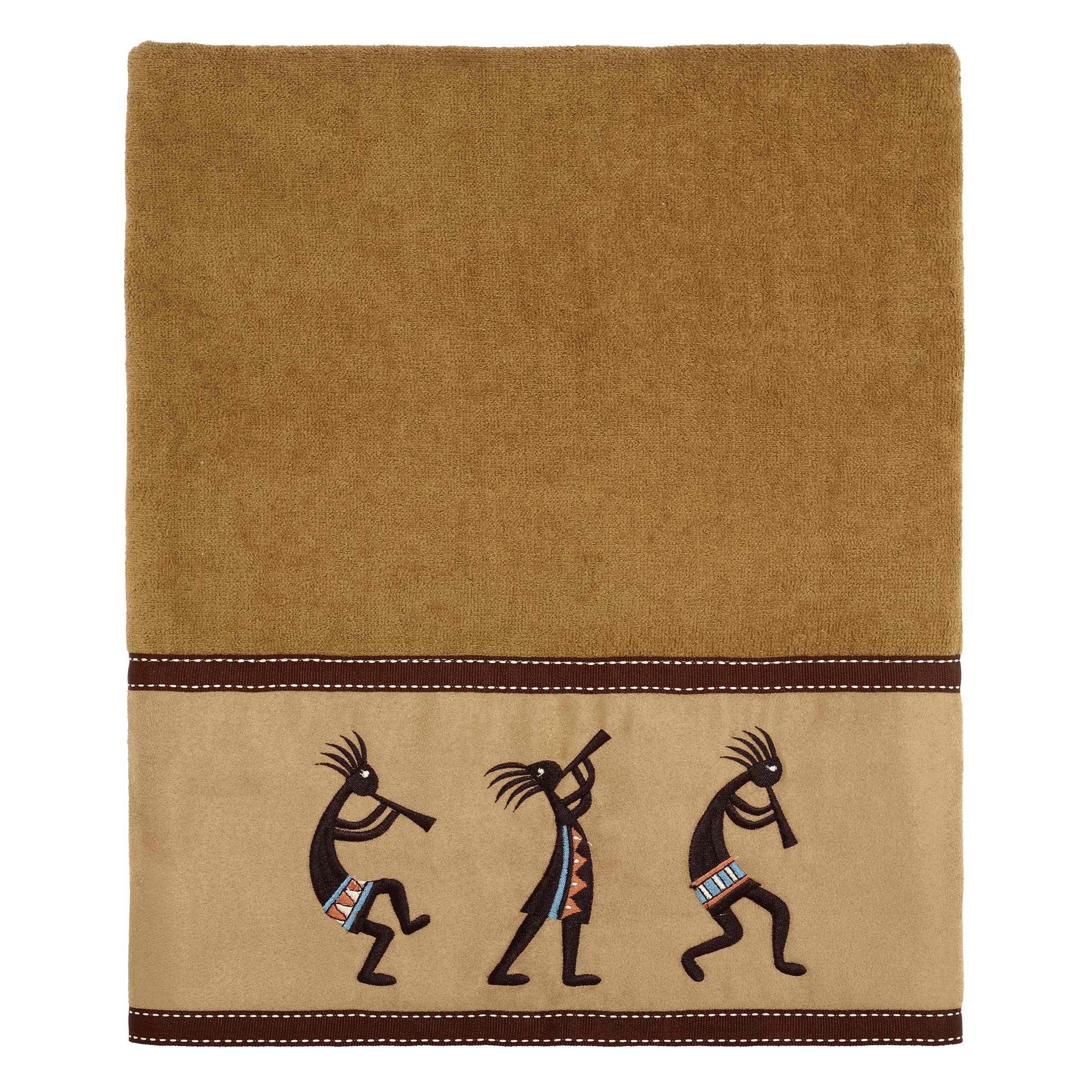 Avanti Linens Kokopelli Bath Towel Set - Soft & Absorbent Nutmeg Brown Cotton Towels for Spa, Bathroom & Pool - Luxury Hotel Quality Home Essentials