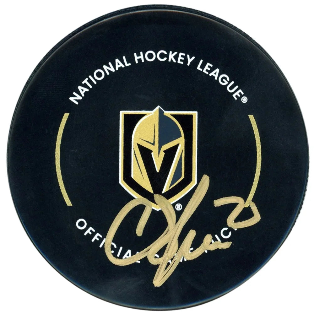 Chandler Stephenson Autographed Vegas Golden Knights Official NHL Hockey Puck - Signed Memorabilia for Collectors, Fans & Sports Enthusiasts - Perfect for Display, Gifts & Game Room Decor