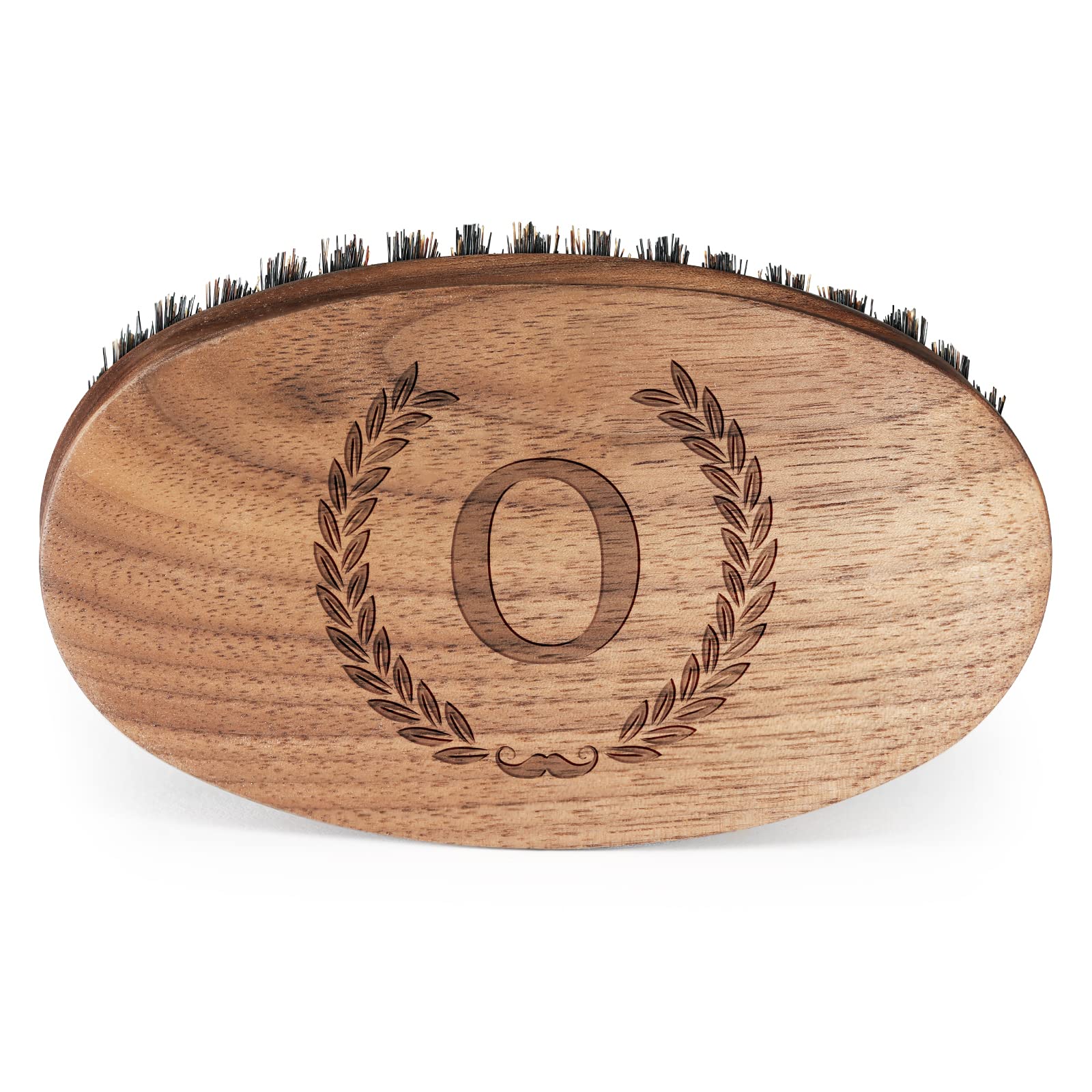 Personalized Letter O Initial Engraved Beard Brush for Men - Unique Grooming Gift for Dad, Husband, Boyfriend, Grandpa & Coworkers - Perfect for Valentines, Birthday & Special Occasions - Great for Beards & Facial Hair Care
