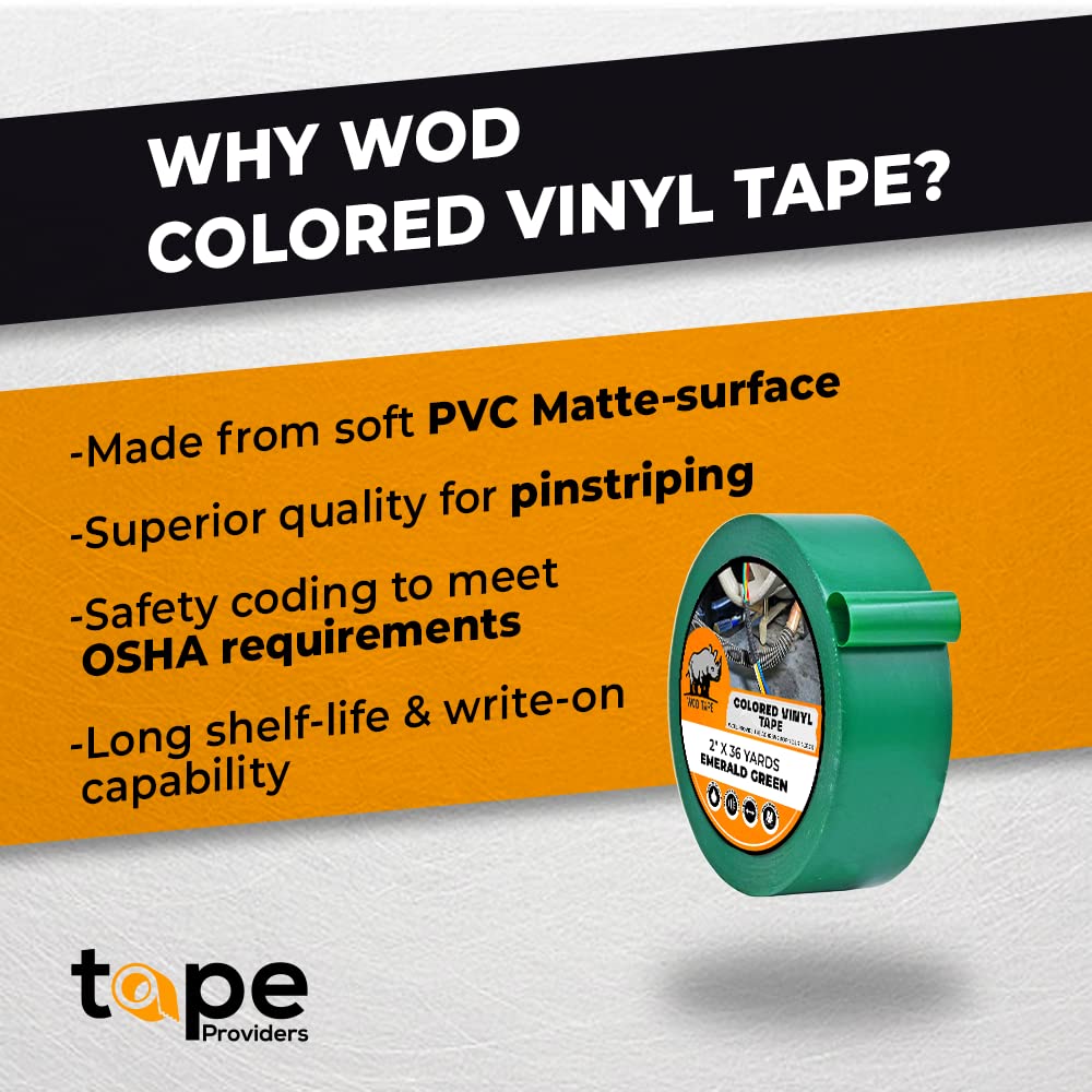 WOD Yellow Vinyl Floor Tape 3 Inch x 36 Yards (Pack of 8) - High Visibility Gym Floor Marking Tape for Sports Courts, Warehouse, Fitness Studios & Industrial Use
