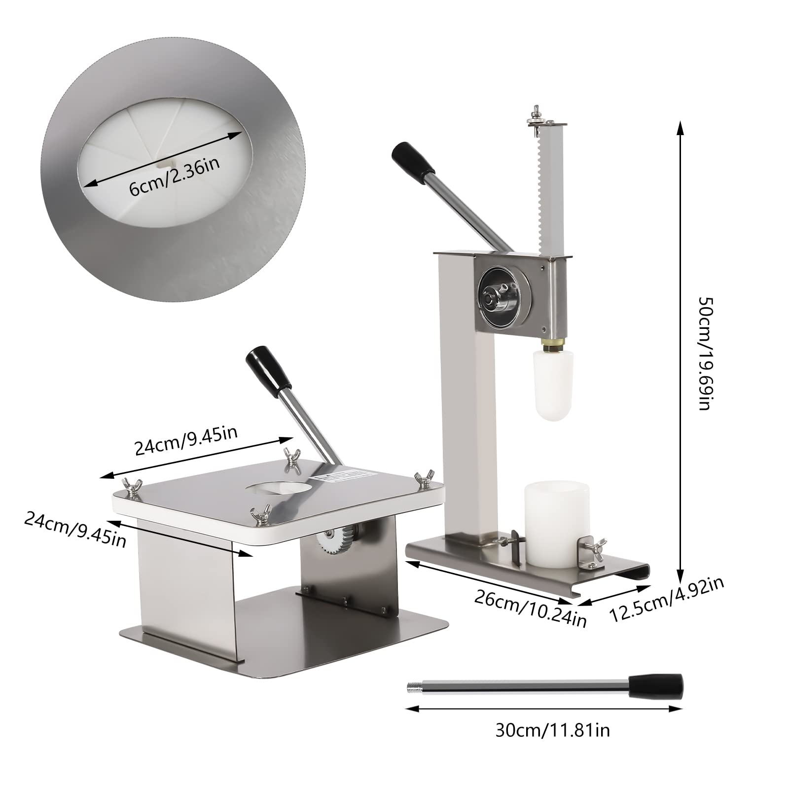 Stainless Steel Manual Baozi Maker - Dough Press Machine with 3 Interchangeable Molds for Homemade Buns, Dumplings & Pastries | Perfect for Asian Cooking, Family Meals & Restaurant Use