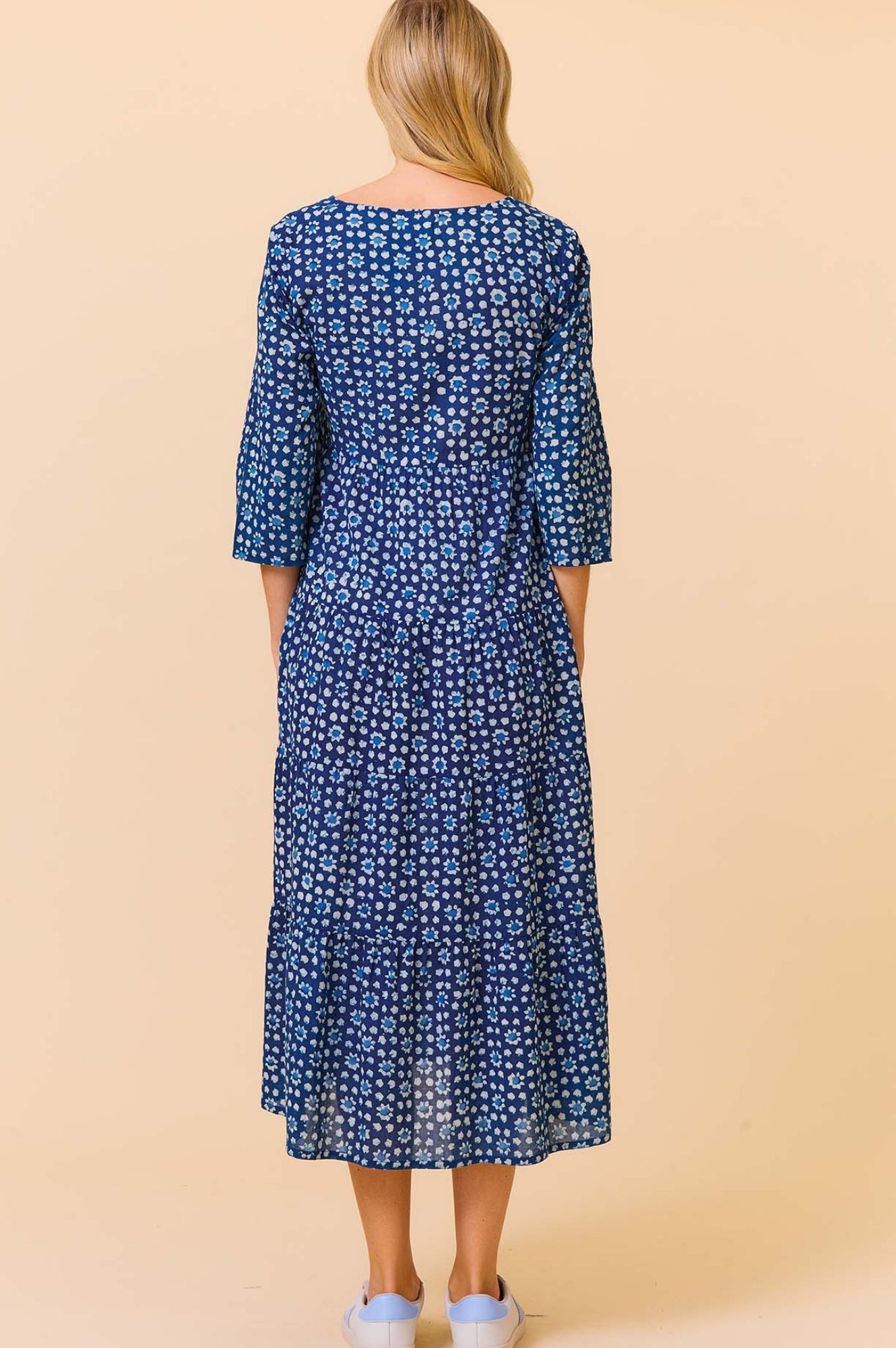 Emma Organic Cotton Dress for Women - Navy Blue | Comfortable & Breathable Summer Dress for Casual Wear, Beach, and Outdoor Activities