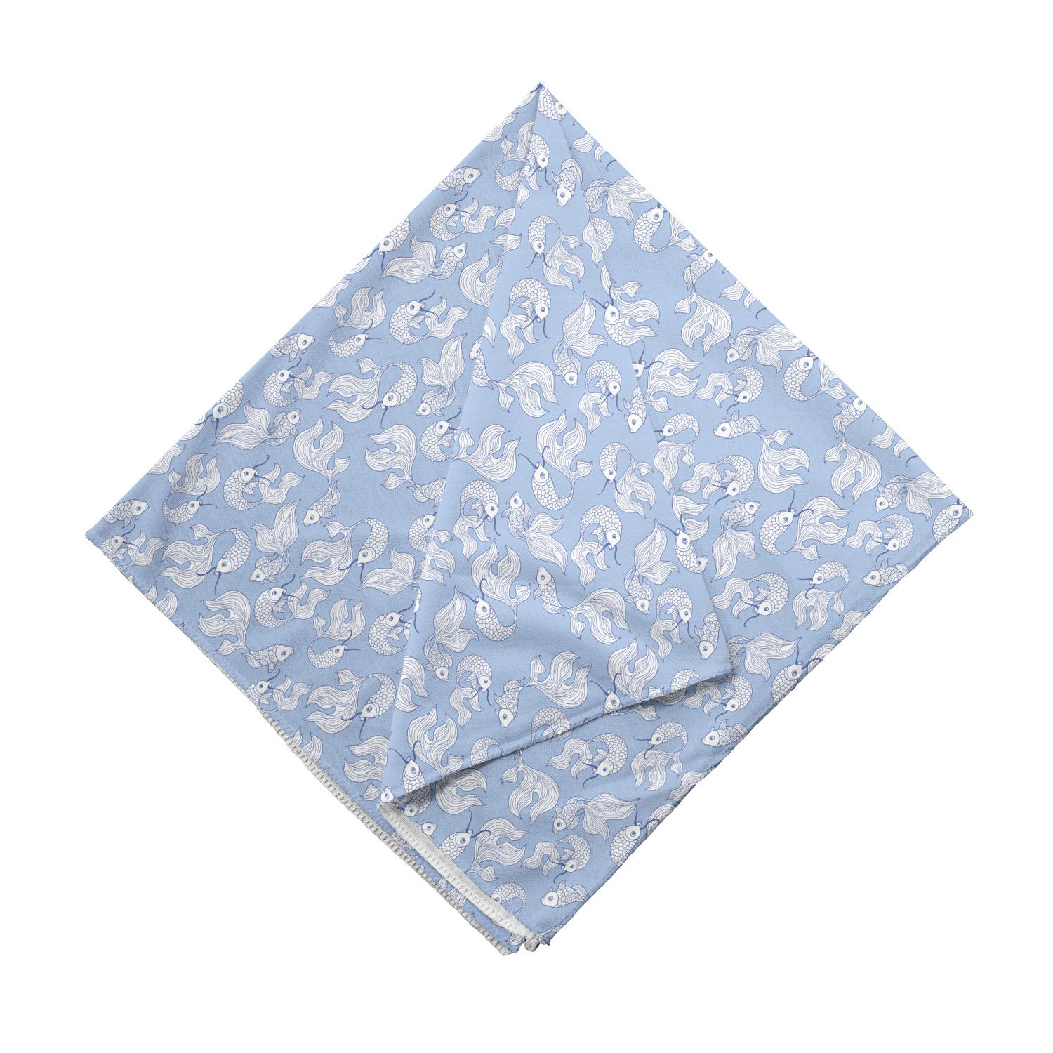 Ambesonne Nautical Bandana - White Chinese Fish Design Unisex Head Scarf & Neck Tie for Men Women - Perfect for Boating, Fishing, Outdoor Adventures & Fashion Accessories