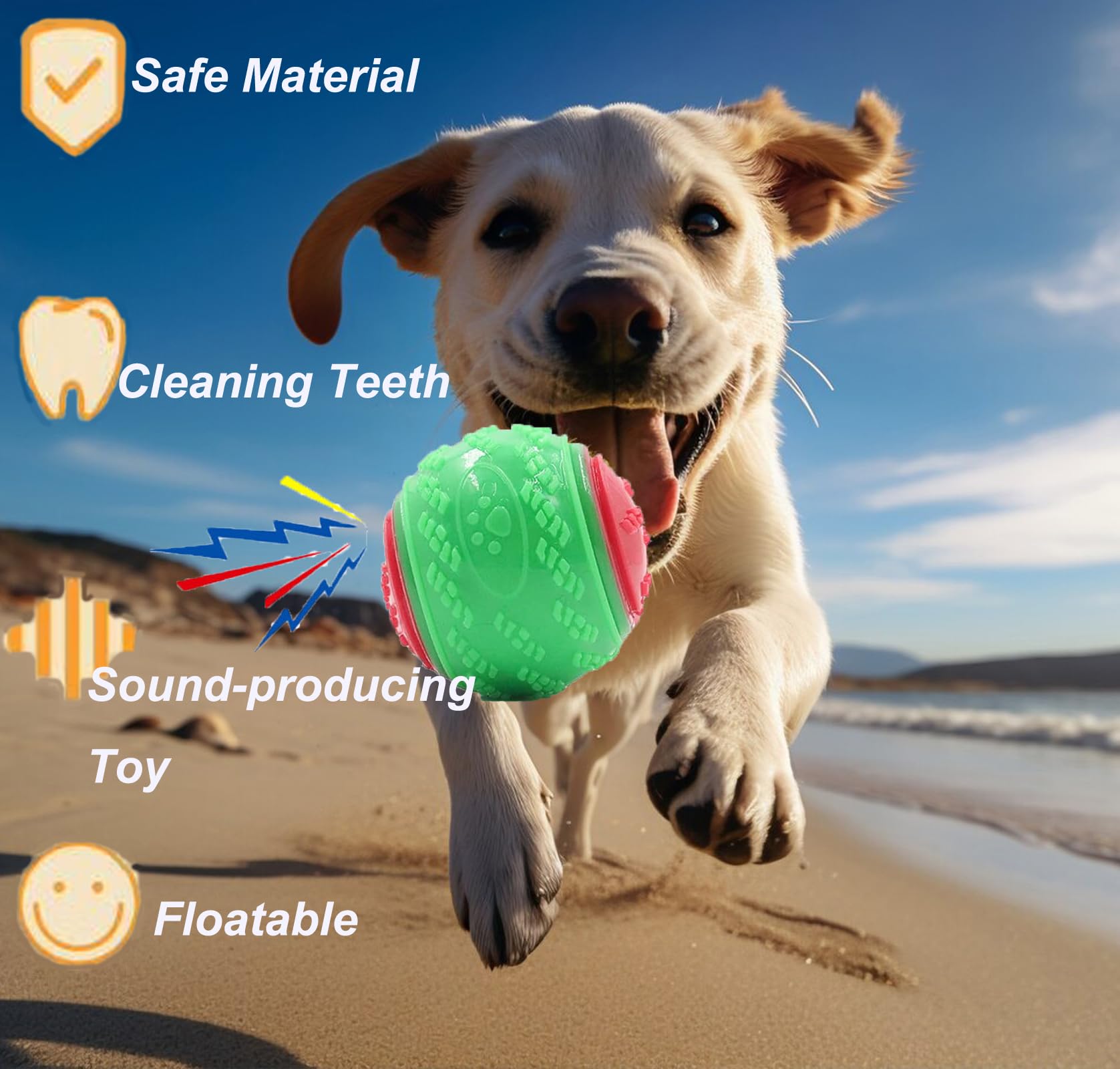 10Pcs Squeaky Dog Balls - 2.5 Inch Durable Chew Toys for Puppies & Dogs - Interactive Play, Teeth Cleaning & Training - Perfect for Fetch, Tug of War & Outdoor Activities