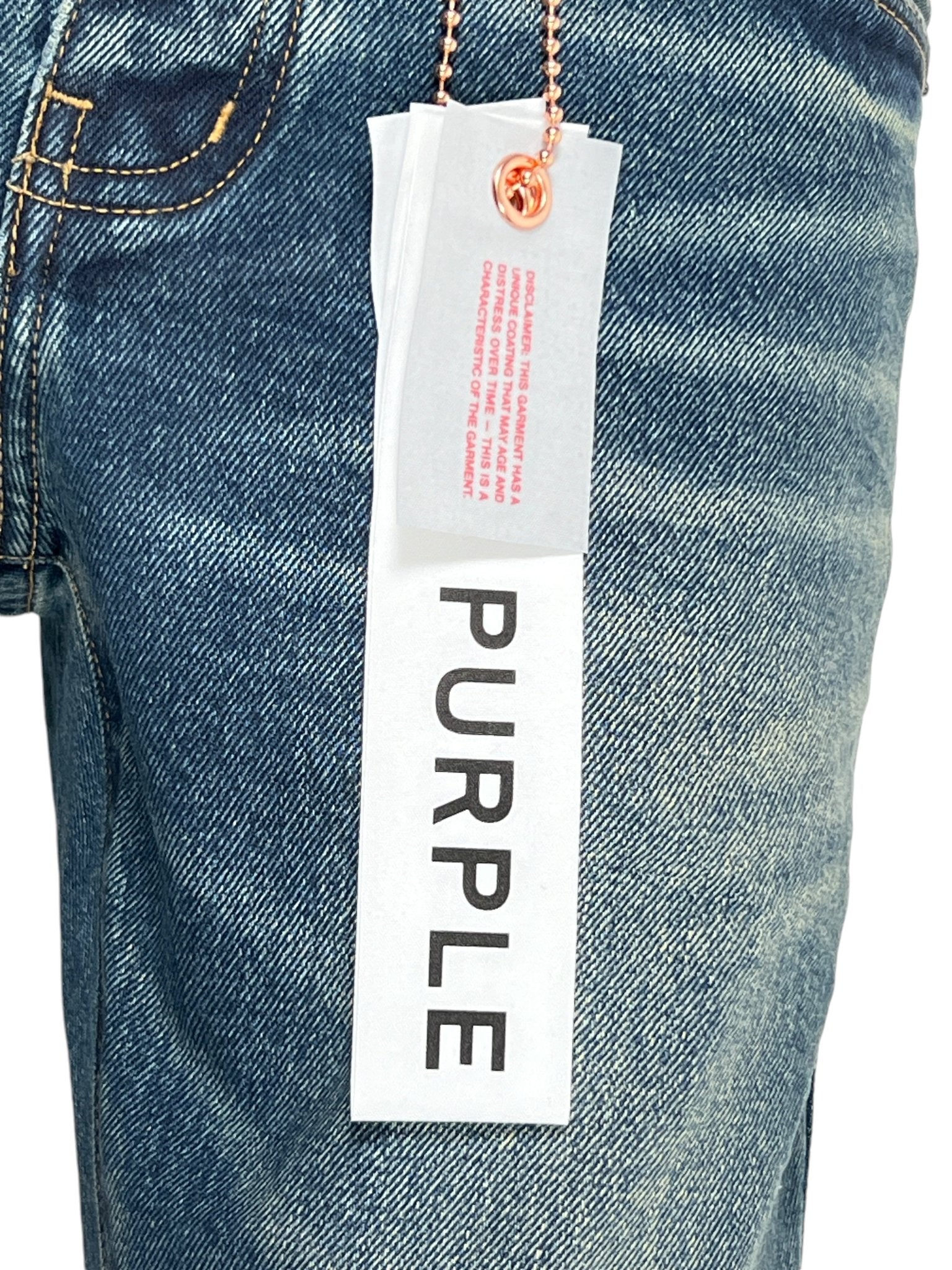 Purple Brand P001 SDTE Skinny Coated Jeans in Dark Tempest & Dark Indigo | Slim Fit Stretch Denim Pants for Men | Perfect for Casual Wear, Night Out & Street Style Fashion