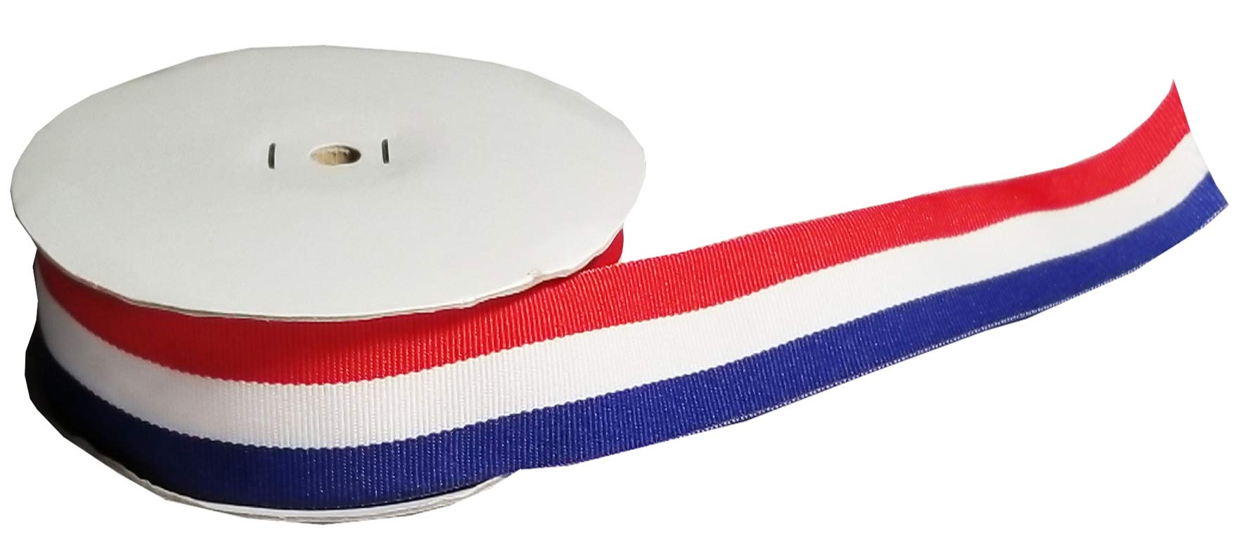 Preppy Stripe Grosgrain Ribbon - Red White Royal (7/8