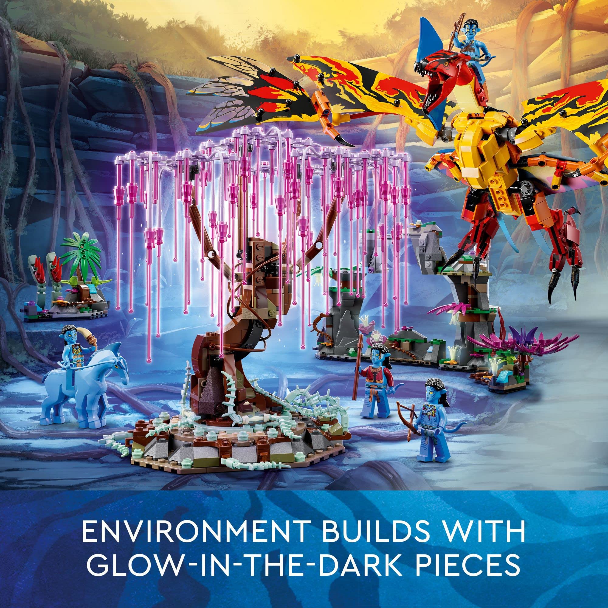 LEGO Avatar Toruk Makto & Tree of Souls 75574 Building Kit | Movie-Inspired Collectible with Jake Sully & Neytiri Minifigures, Direhorse Figure & Glow-in-The-Dark Pandora Adventure | Perfect for Kids' Birthday Gifts & Sci-Fi Movie Fans Collection
